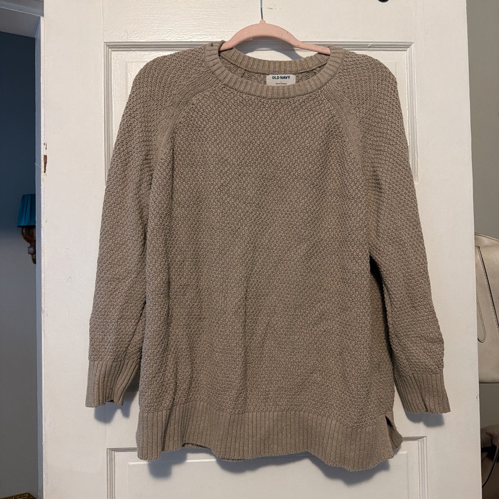 Old Navy Taupe Crew Neck Sweater
